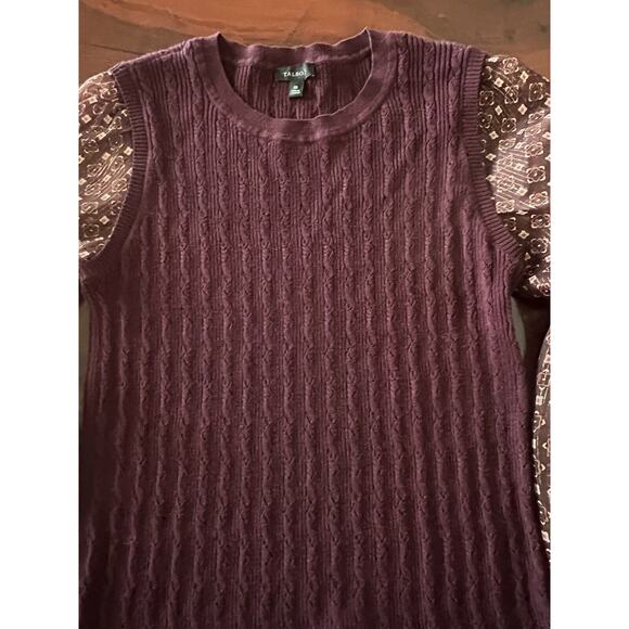 Talbots xs Brown Crewneck With See Through Sleeves - Picture 4 of 4